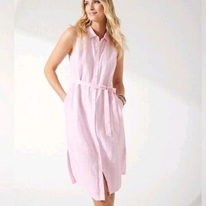 NWT Tommy Bahama Light Pink Linen Dress Size XL